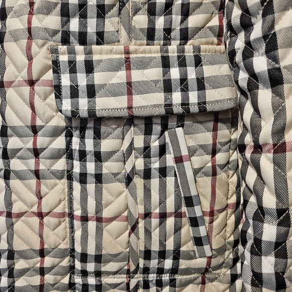 MOFFI REVERSIBLE quilted spring jacket cream and classic London plaid size 10 - Picture 10 of 12